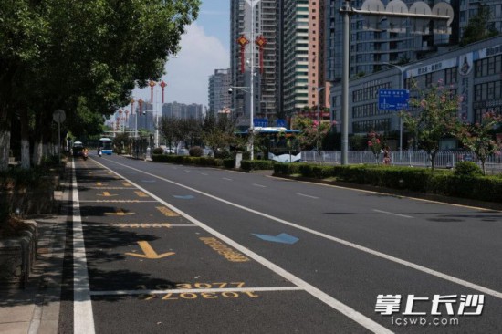 湘江路营盘路口投入使用的的智能停车位,上班高峰期仍有不少空位供使用。图片均为长沙晚报全媒体记者 张洋子 摄